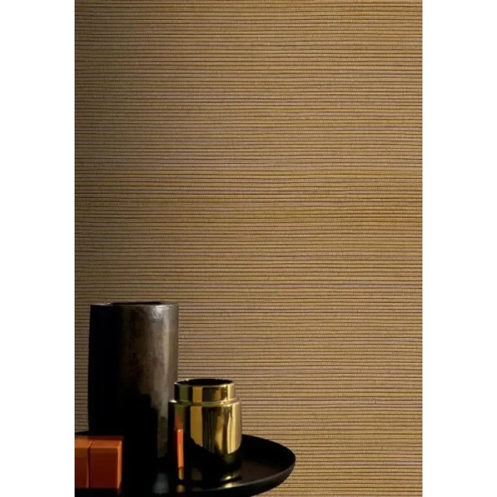 Papel pintado fibras naturales rafia esterilla ocre camel - Casamance Textures Vegetales 75360814