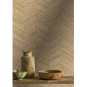 Casamance|Wallpaper herringbone woven natural fibers sand and brown|Wood Imitation