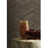 Casamance|Papier peint chevron fibres naturelles tissées brun et noir|Ethnique