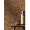 Casamance|Wallpaper herringbone woven natural fibers dark brown|High-End