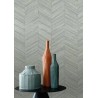 Casamance|Papier peint chevron fibres naturelles tissées vert|Imitation Bois