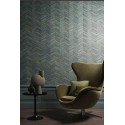 Casamance|Papier peint chevron fibres naturelles tissées vert kaki|Rustique