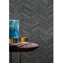 Casamance|Papier peint chevron fibres naturelles tissées vert kaki|Rustique