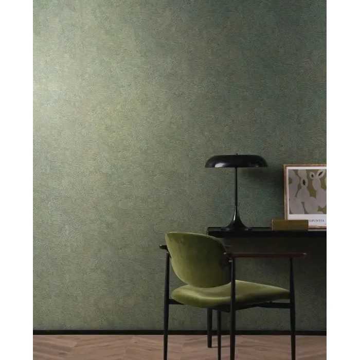 Casamance|Patchwork Tapete moderne Blätter grün-gold|Tapeten