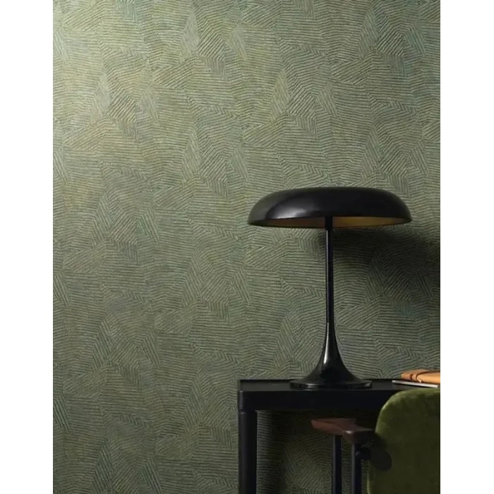 Casamance|Papel pintado patchwork hojas modernas verde y dorado|Papel Pintado