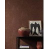 Casamance|Wallpaper patchwork modern leaves terracotta and brown|High-End