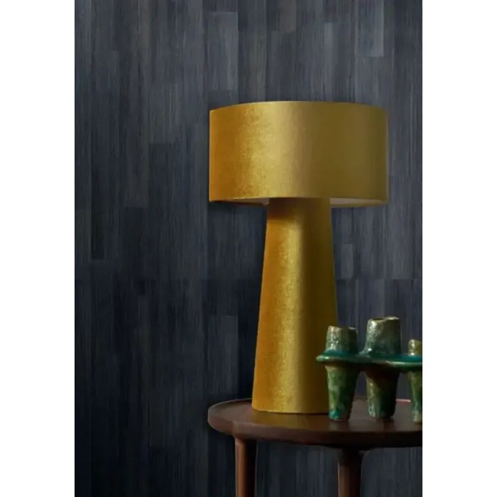 Casamance|Papel pintado hojas de banano efecto madera azul|Imitacion Madera