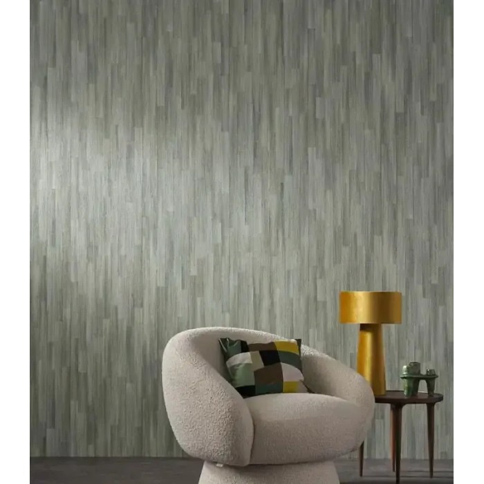 Casamance|Papier peint feuilles de bananier effet bois vert jungle|Imitation Bois