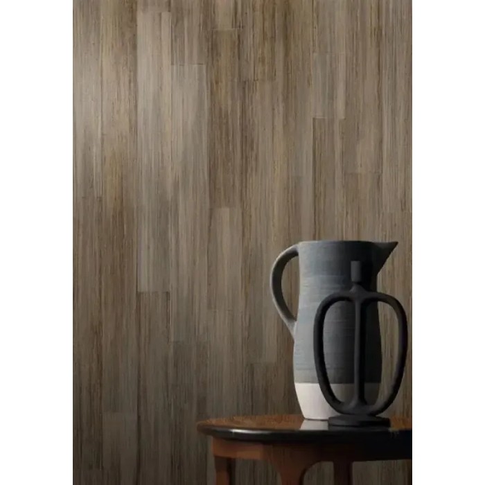 Casamance|Bananenblätter Tapete Holzeffekt grün-braun|Holzimitat