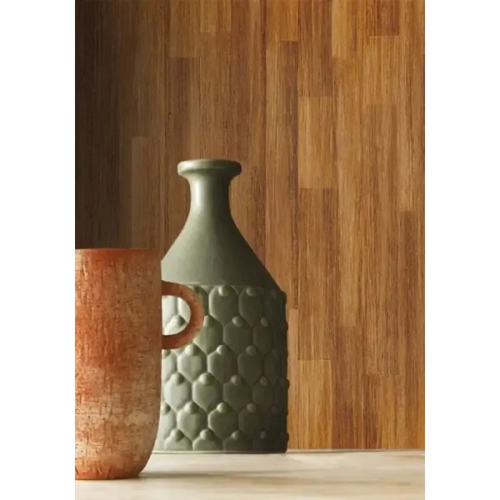 Casamance|Bananenblätter Tapete Holzeffekt ockerbraun|Holzimitat