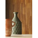 Casamance|Papier peint feuilles de bananier effet bois brun ocre|Imitation Bois