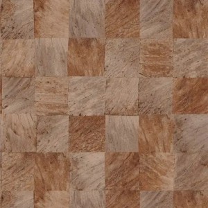 Casamance|Papier peint mosaïque feuilles exotiques effet bois beige|Imitation Bois