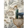 Casamance|Wallpaper oriental Japanese landscape bluish grey and brown|Figurative
