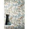 Casamance|Oriental Tapete Japanische Landschaft grün-blau Aquarell|Figurative