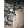 Casamance|Oriental Tapete Japanische Landschaft schwarz-grau Aquarell|Figurative