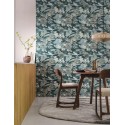 Casamance|Oriental Tapete Japanische Landschaft blau im Aquarellstil|Figurative