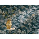 Casamance|Oriental Tapete Japanische Landschaft blau im Aquarellstil|Figurative