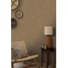 Casamance|Papier peint oriental éventails fibre naturelle brun|Imitation Raphia