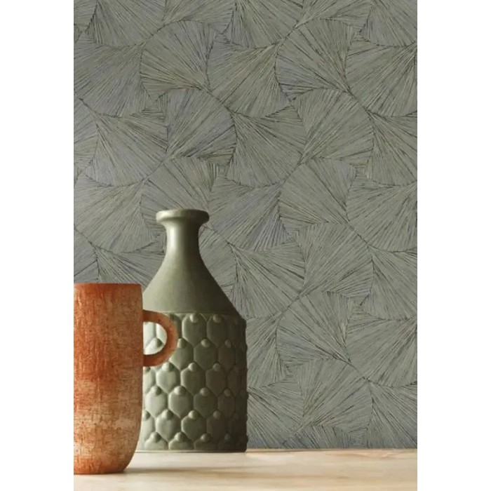 Casamance|Oriental Tapete Fächer Naturfaser steinblau|Raffiaimitation