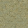 Casamance|Papier peint oriental éventails fibre naturelle vert|Imitation Raphia
