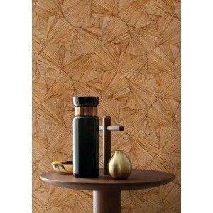 Casamance|Wallpaper natural fibers mustard orange wicker style|Raffia Imitation 2