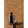 Casamance|Wallpaper oriental fans natural fiber ochre brown|Raffia Imitation