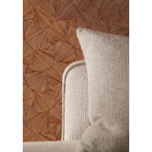 Elitis|Vinyl wallpaper with beige sand palm leaves|Raffia Imitation 2