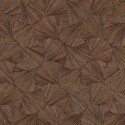 Casamance|Papier peint oriental éventails fibre naturelle brun châtaigne|Imitation Raphia
