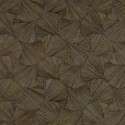 Casamance|Papel pintado oriental abanicos fibra natural marrón caqui|Alta Gama