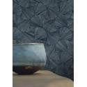 Casamance|Oriental Tapete Fächer Naturfaser blau|Raffiaimitation