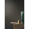 Casamance|Papel pintado oriental abanicos fibra natural antracita dorado|Imitacion Rafia