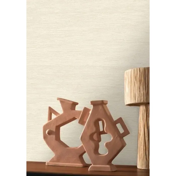 Casamance|Papel pintado fibra natural, rafia blanco metalizado|Imitacion Rafia