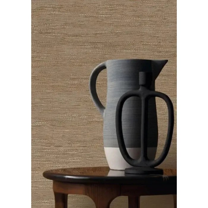 Casamance|Papel pintado fibra natural, rafia marrón topo|Imitacion Rafia