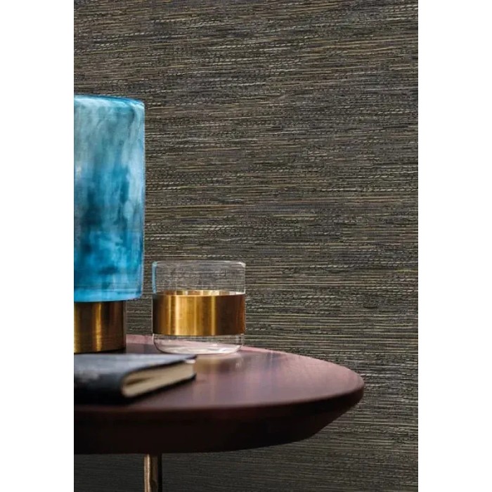 Casamance|Papier peint fibres naturelles effet raphia noir|Imitation Raphia