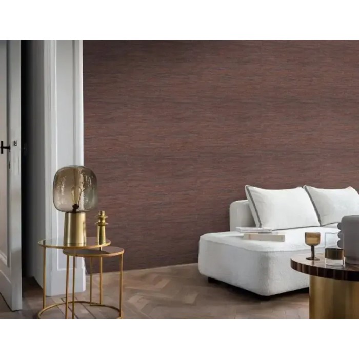 Casamance|Tapete Naturfasern Raffia-Effekt rostbraun|Raffiaimitation