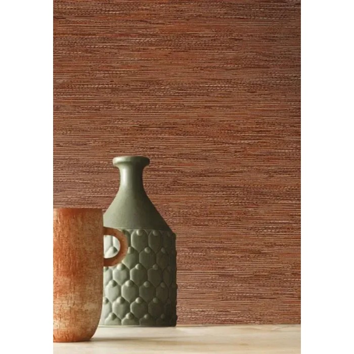 Casamance|Wallpaper natural fibers raffia effect warm brown|Raffia Imitation