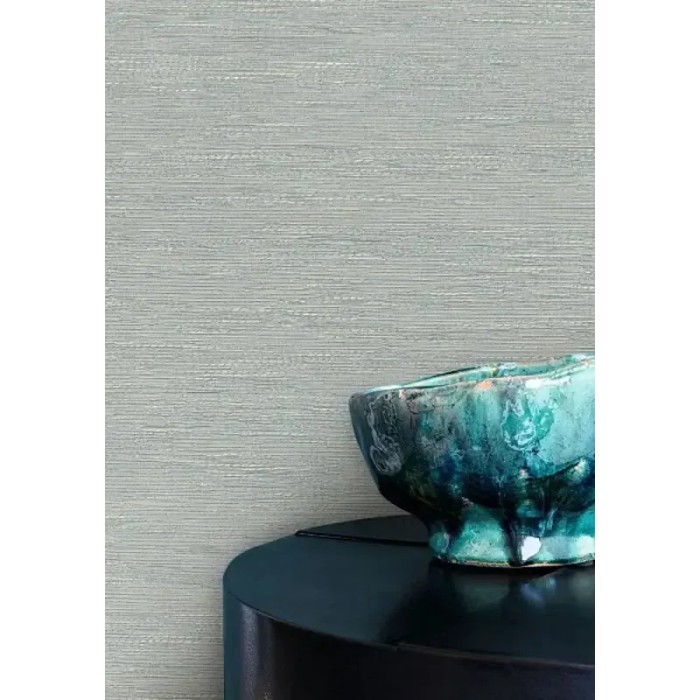 Papel pintado fibra natural, rafia gris y celeste - Casamance Archipel 75343874