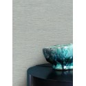 Casamance|Wallpaper natural fibers raffia effect grey and sky blue|Raffia Imitation