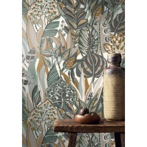 Papeldecor|Papier peint turquoise en raphia tissé|Papier Peint 2