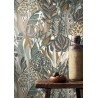 Casamance|Papel pintado tropical flores caribe verde|Tropical
