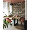 Casamance|Wallpaper tropical Caribbean flowers green and blue|Ethnic