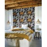 Casamance|Wallpaper tropical Caribbean flowers black and white|Ethnic