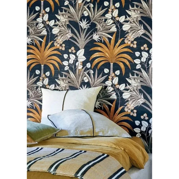 Casamance|Papel pintado tropical flores caribe terracota|Étnico