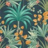 Casamance|Wallpaper tropical Caribbean flowers turquoise green|Tropical