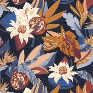 Casamance|Wallpaper garden plants with heathers green and brown|Wallpaper