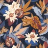 Casamance|Wallpaper tropical Caribbean flowers blue|Wallpaper