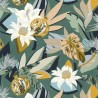 Casamance|Papier peint tropical fleurs caraïbes vert jungle|Papier Peint