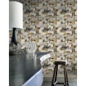 Casamance|Figurative Tapete Cinque Terre Landschaft beige-braun|Figurative