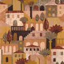 Casamance|Papier peint figuratif Cinque Terre paysage brun et orange|Figuratif