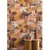 Casamance|Papier peint figuratif Cinque Terre paysage brun et orange|Figuratif